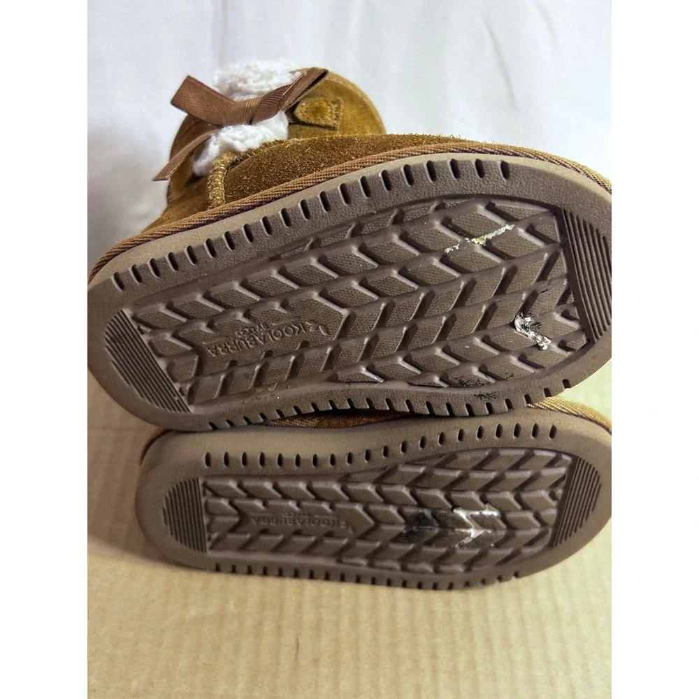 Koolaburra by UGG Victoria Boot 6 Chestnut Brown Suede Bow Toddler Kids